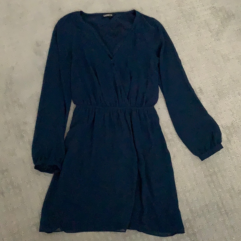Express Navy blue skater dress size XS